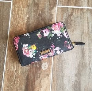 Black Floral Print Aldo Wallet